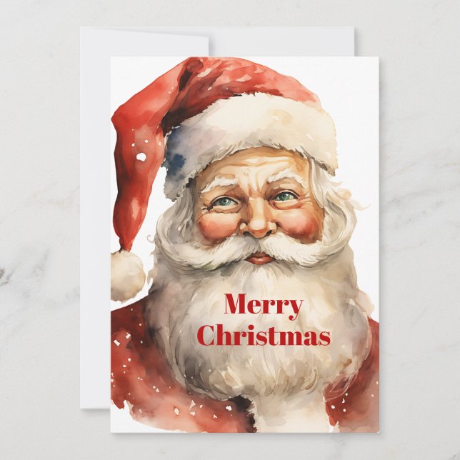 Cartes Pour Fêtes Annuelles Père Noël rétro (Devant)