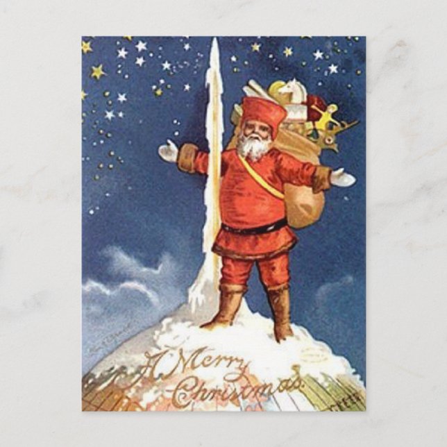 Cartes Pour Fêtes Annuelles Père Noël Rocket (Devant)