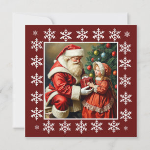 Cartes Pour Fêtes Annuelles Père Noël rustique coloré tendance mignon