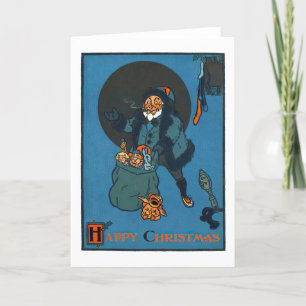 Cartes Pour Fêtes Annuelles Père Noël Sack of Presents Retro Vintage Holiday