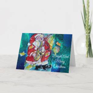 CARTES POUR FÊTES ANNUELLES PÈRE NOËL & SAX, PARTI NOËL