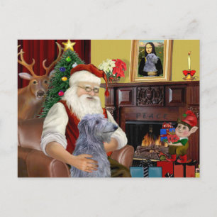 Cartes Pour Fêtes Annuelles père Noël Scottsh Deerhound