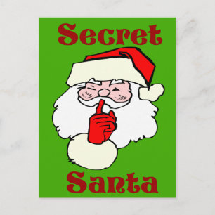 Cartes Pour Fêtes Annuelles Père Noël secrète sur le vert de Noël