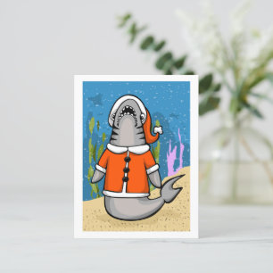 Cartes Pour Fêtes Annuelles Père Noël Shark