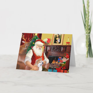 Cartes Pour Fêtes Annuelles Père Noël Shiba Inu (lkup)