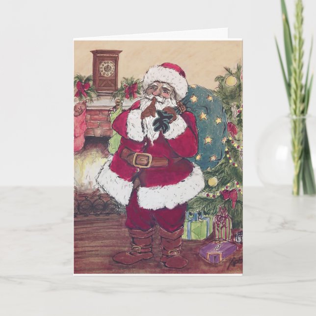Cartes Pour Fêtes Annuelles Père Noël silencieux (Devant)