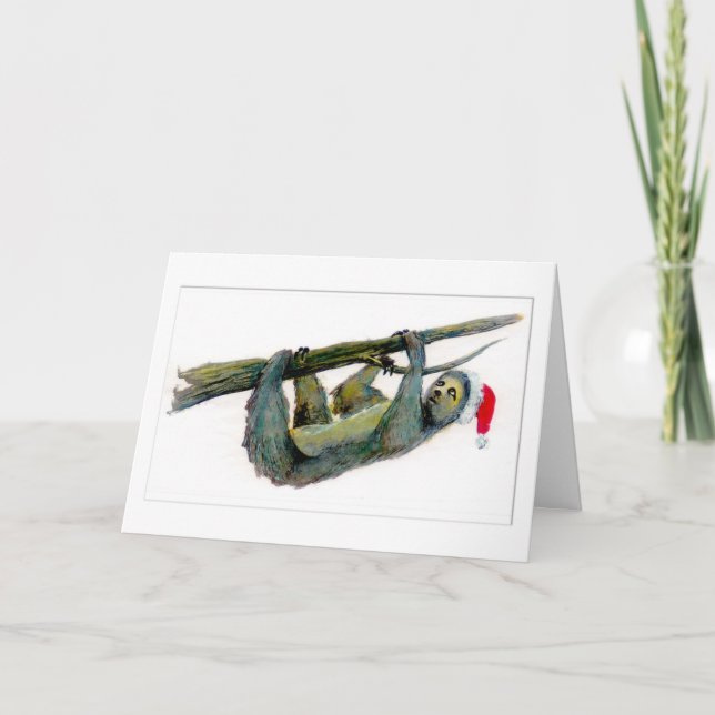 Cartes Pour Fêtes Annuelles Père Noël Sloth Christmas Card (Devant)