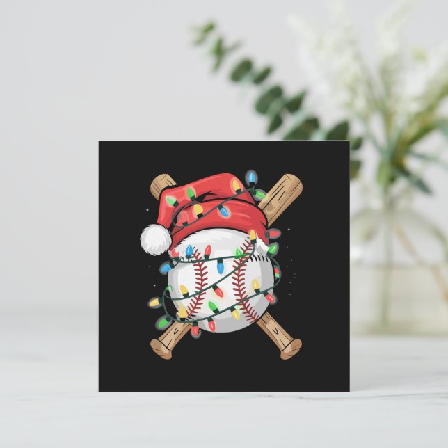 Cartes Pour Fêtes Annuelles Père Noël Sport Noël Joueur de Baseball  (Debout devant)