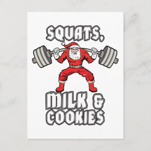 Cartes Pour Fêtes Annuelles Père Noël - Squats, Lait et Cookies