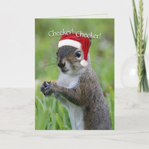 Cartes Pour Fêtes Annuelles Père Noël Squirrel™ Cheeker ! Génial ! Noël
