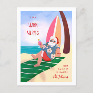 Cartes Pour Fêtes Annuelles Père Noël sur la plage Fêtes d'été Noël