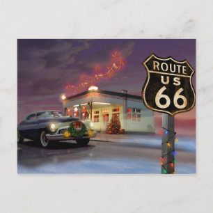 Cartes Pour Fêtes Annuelles père Noël sur la route 66