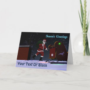 Cartes Pour Fêtes Annuelles Père Noël Sur Le Toit - Bonnes Fêtes