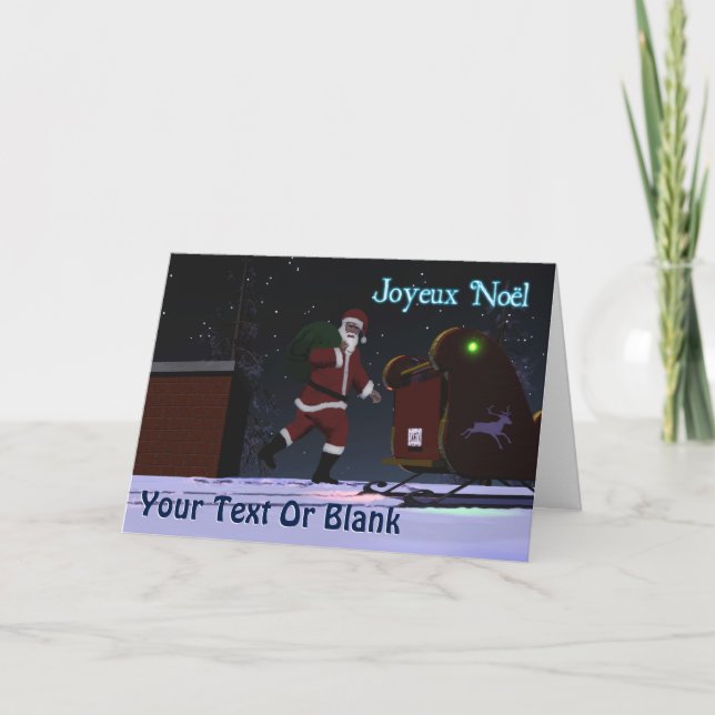 Cartes Pour Fêtes Annuelles Père Noël Sur Le Toit - Joyeux Noё L (Devant)