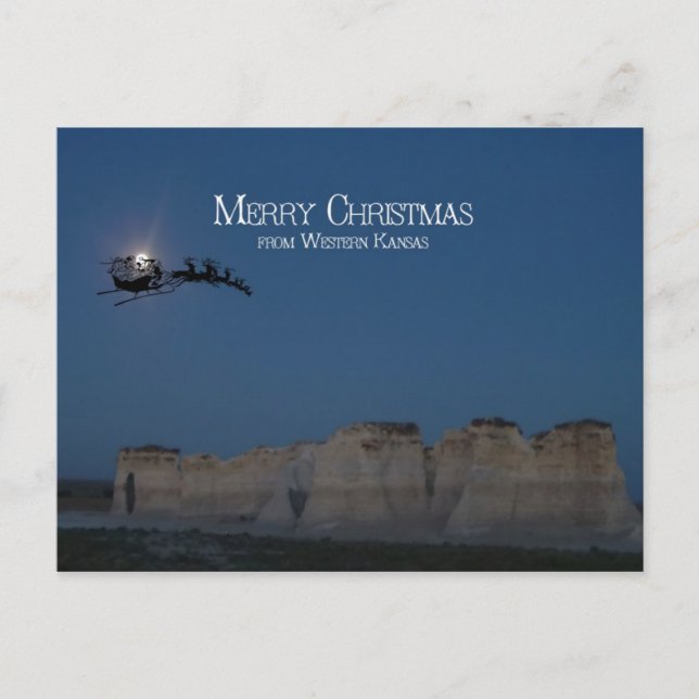 Cartes Pour Fêtes Annuelles Père Noël sur les rochers des monuments (Devant)