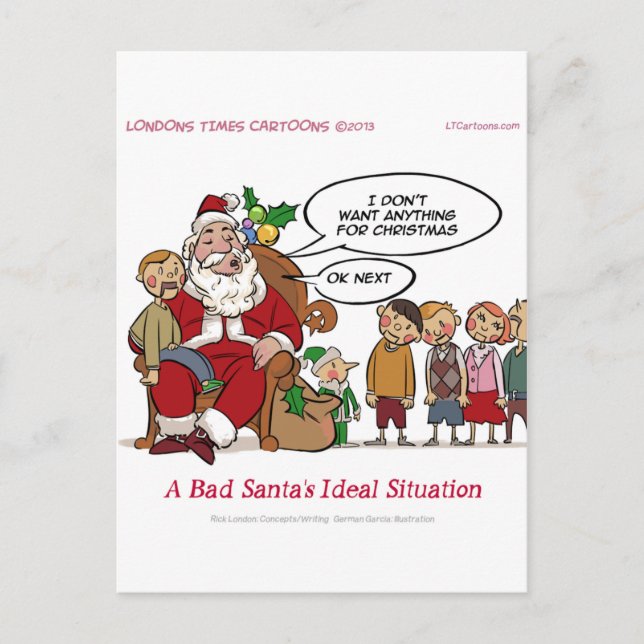 Cartes Pour Fêtes Annuelles Père Noël Très Moyenne Situation Idéale Drôle (Devant)