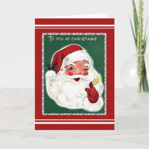 Cartes Pour Fêtes Annuelles Père Noël très Vintage