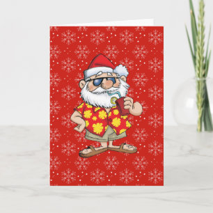 CARTES POUR FÊTES ANNUELLES PÈRE NOËL TROPICAL