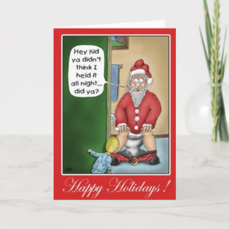 Cartes Pour Fêtes Annuelles Père Noël utilisant les toilettes
