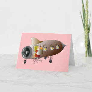 Cartes Pour Fêtes Annuelles Père Noël va à l'espace