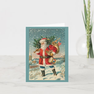 Cartes Pour Fêtes Annuelles Père Noël vintage