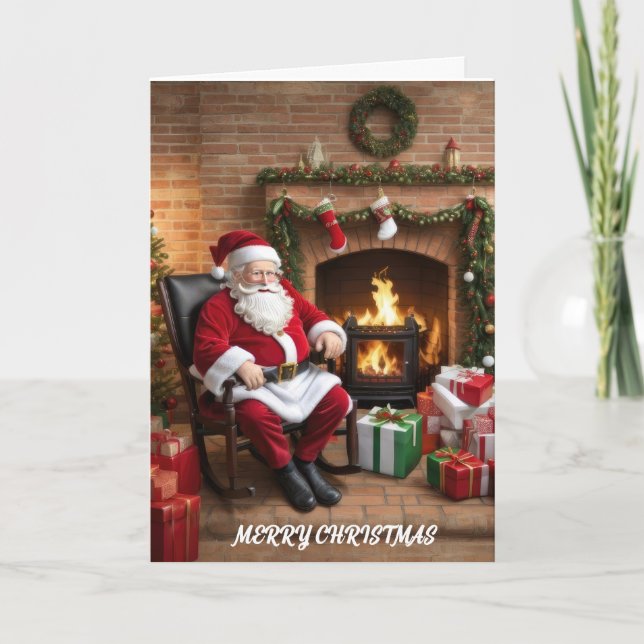 Cartes Pour Fêtes Annuelles Père Noël vintage (Devant)