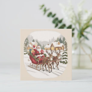Cartes Pour Fêtes Annuelles Père Noël vintage années 90 Rétro Père Noël Fêtes 