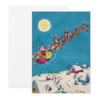 Père Noël vintage Avec Nuit De Noël Reindeen