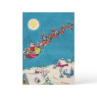 Père Noël vintage Avec Nuit De Noël Reindeen