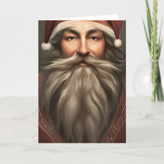 Cartes Pour Fêtes Annuelles Père Noël vintage gris Noël