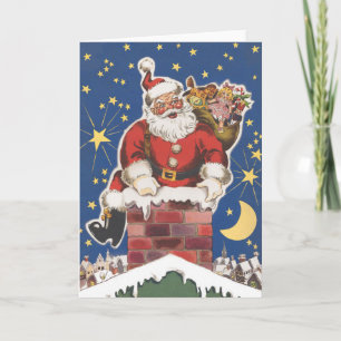 Cartes Pour Fêtes Annuelles Père Noël vintage, La Nuit avant Noël