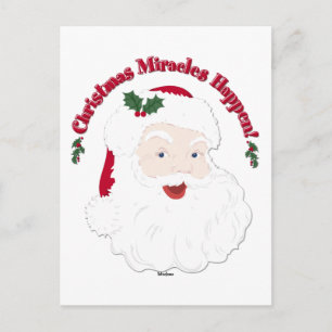 Cartes Pour Fêtes Annuelles Père Noël vintage Les miracles de Noël se produise