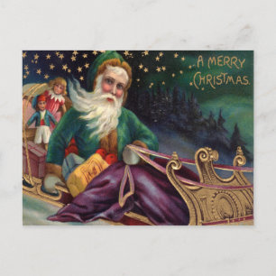 Cartes Pour Fêtes Annuelles père Noël Vintage Un Joyeux Noël