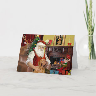 Cartes Pour Fêtes Annuelles Père Noël Vizsla