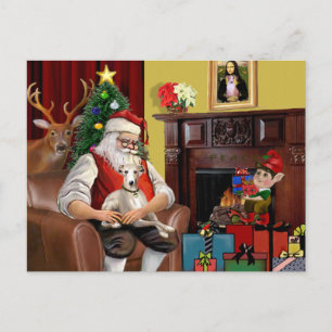 Cartes Pour Fêtes Annuelles père Noël Whippet