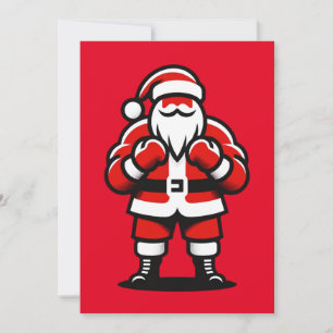 Cartes Pour Fêtes Annuelles Père Noël's Festive Fight Night - Funny Holiday Bo