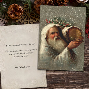 Cartes Pour Fêtes Annuelles Père vintage Noël en neige avec Yule Log