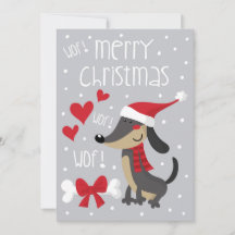Perro salchicha Noel. Dachshund Père Noël.