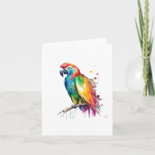 Cartes Pour Fêtes Annuelles Perroquet B Portrait d'oiseaux en aquarelles et st