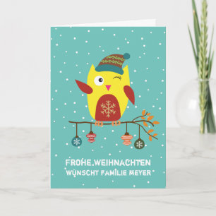 Cartes Pour Fêtes Annuelles Personalisiert Süsse Weihnachts Eule