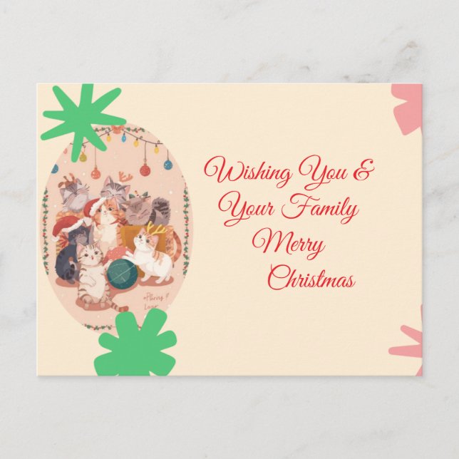 Cartes Pour Fêtes Annuelles Personalized Aesthetic Cat Funny (Devant)
