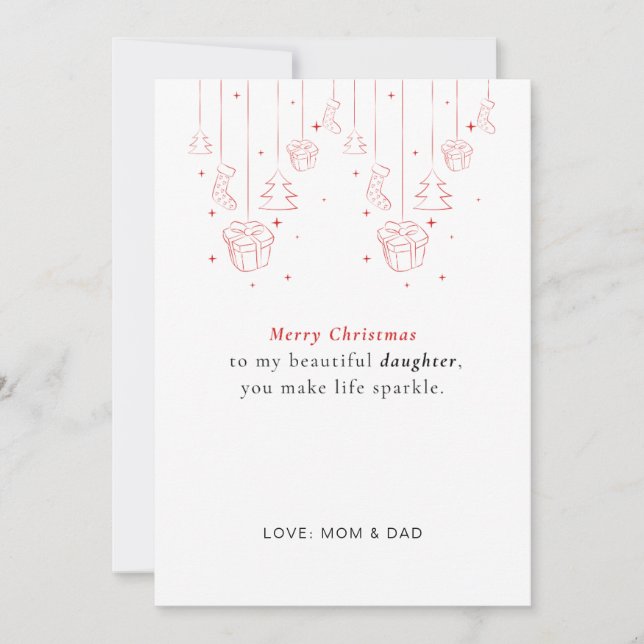 Cartes Pour Fêtes Annuelles  Personalized Daughter Christmas Card (Devant)