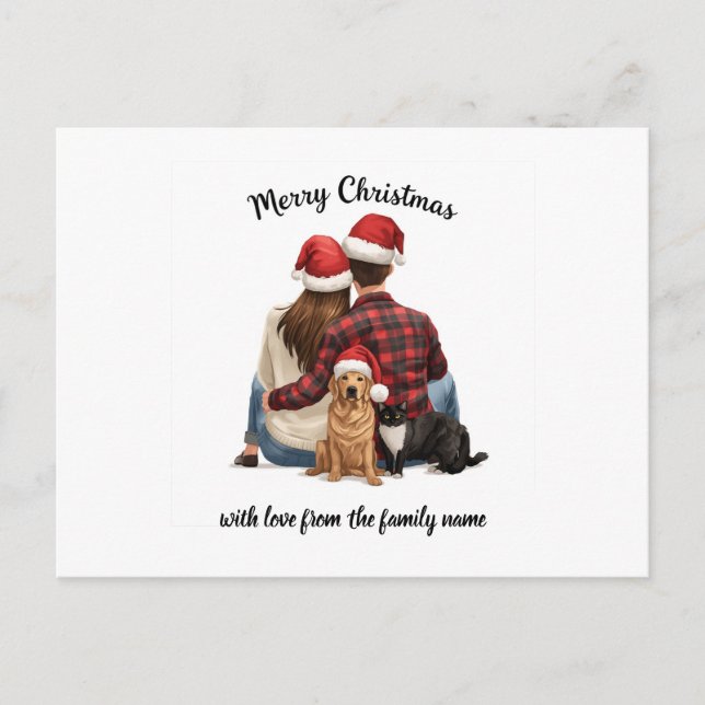 Cartes Pour Fêtes Annuelles Personalized Family Christmas 2025 (Devant)