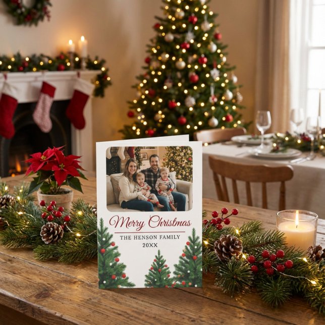 Cartes Pour Fêtes Annuelles Personalized Family Photo Christmas Tree (Créateur téléchargé)