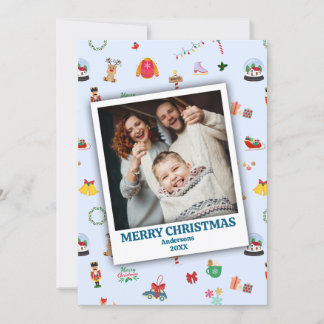 Cartes Pour Fêtes Annuelles Personalized family photo framed cute Christmas