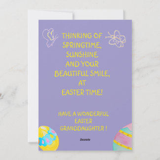 Cartes Pour Fêtes Annuelles Personalized Granddaughter's Easter Greeting Card 