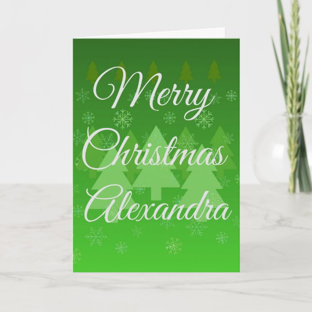 Cartes Pour Fêtes Annuelles Personalized Green Folded Christmas Card (Devant)