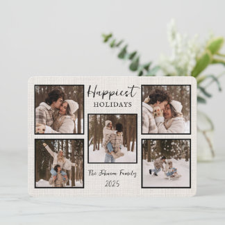 Cartes Pour Fêtes Annuelles Personalized Happiest Holidays Card with Photos