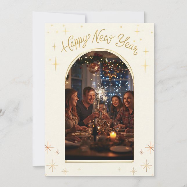 Cartes Pour Fêtes Annuelles Personalized Happy New Year Greeting with my Photo (Devant)
