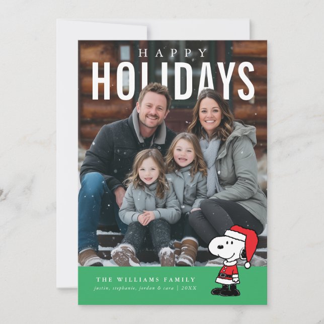Cartes Pour Fêtes Annuelles Personalized Photo Holiday Snoopy Doghouse (Devant)